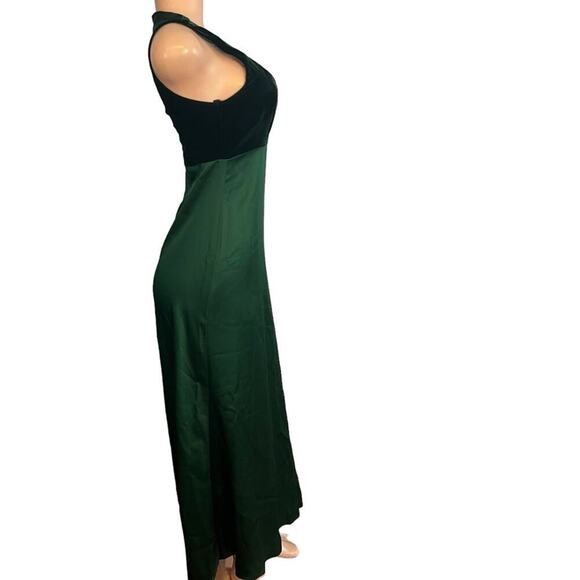 Vintage Nicole Miller Emerald Green Formal Evening Empire Dress - Picture 4 of 9